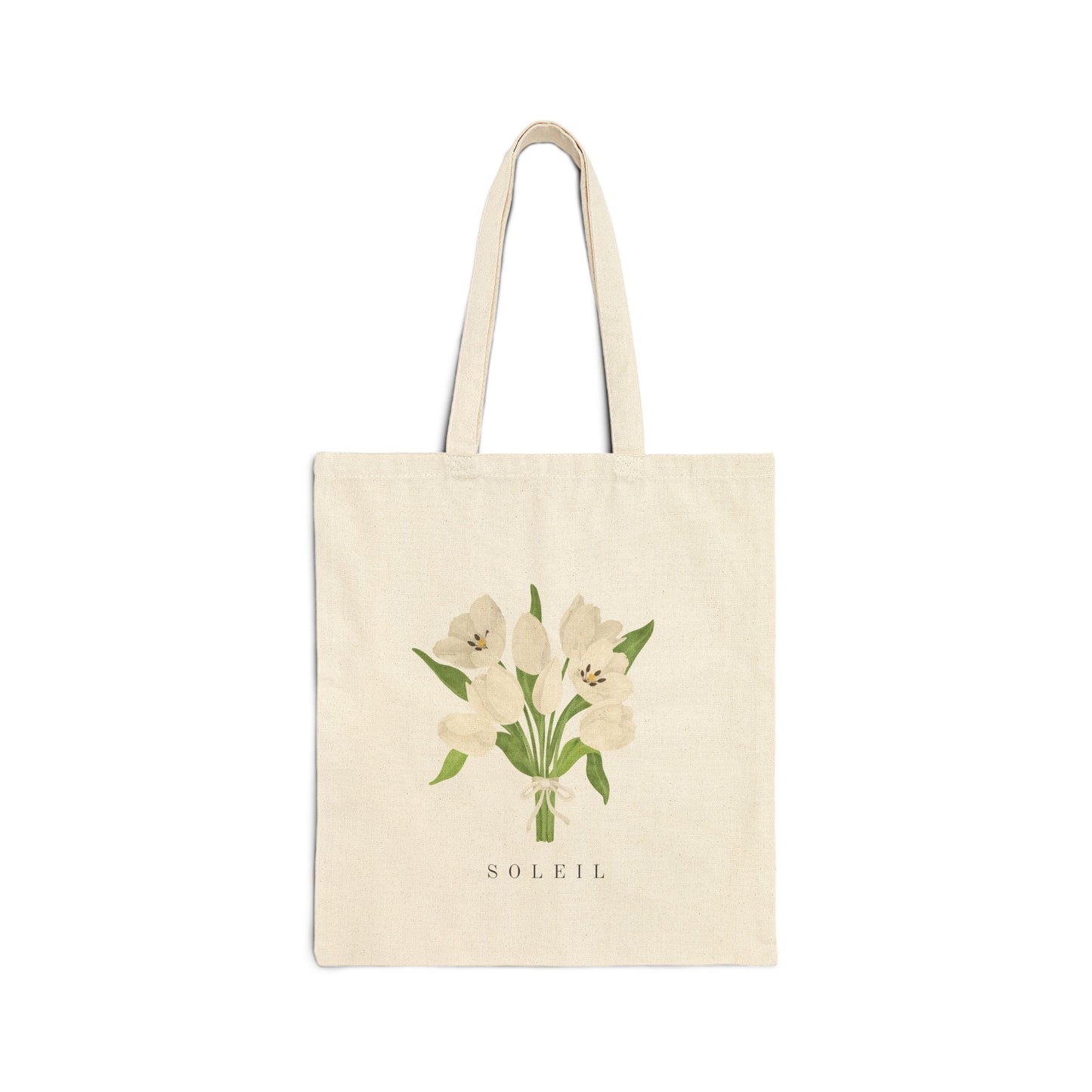 White Tulip Bouquet Tote Bag