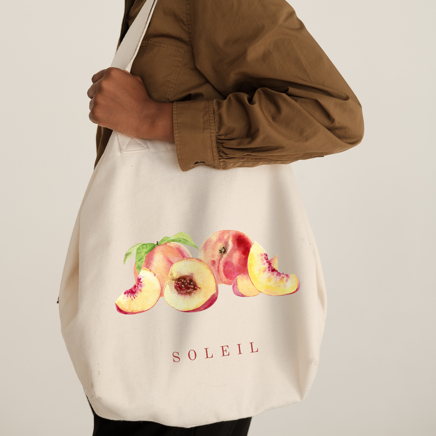 Eco Friendly Peach Tote Bag