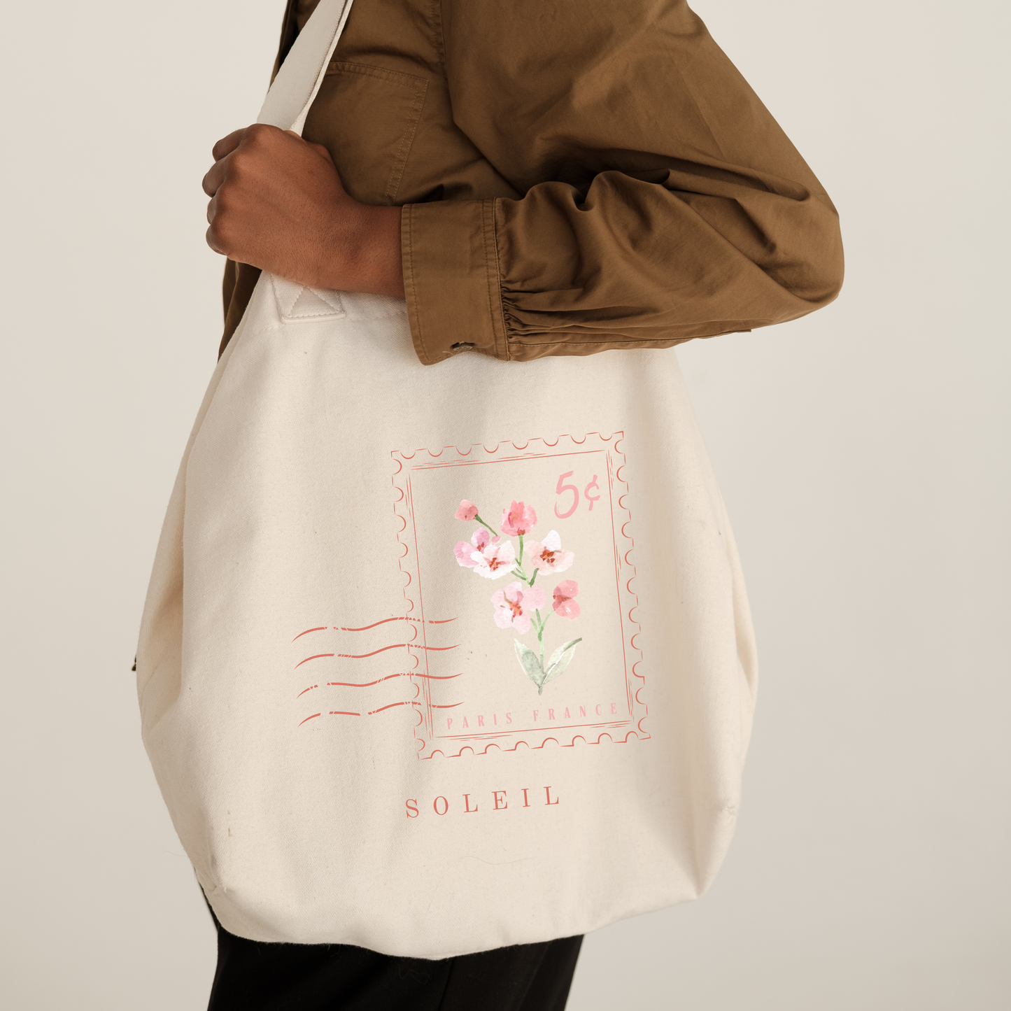 Eco Conscious Paris Stamp Tote Bag