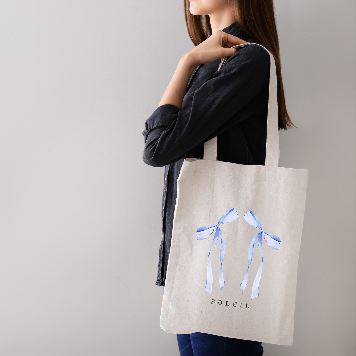 Blue Bow Tote Bag